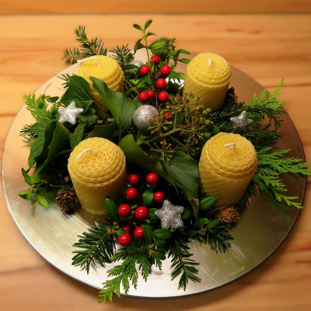 Bienenwachskerzen für den Adventskranz basteln