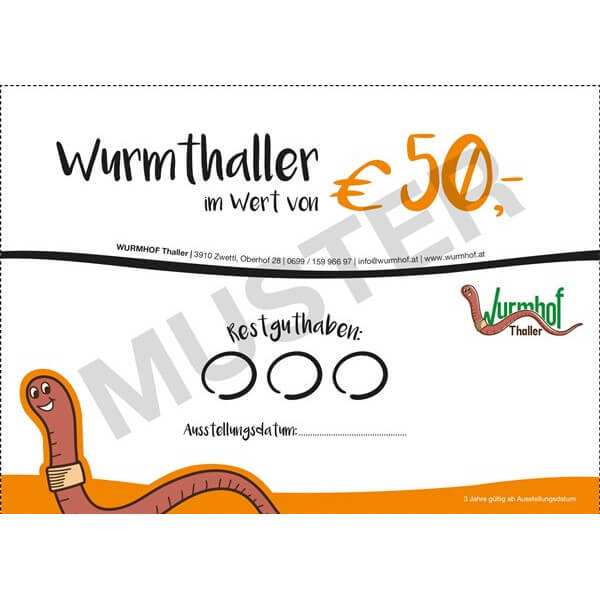 Digitaler Wurmthaller Gutschein