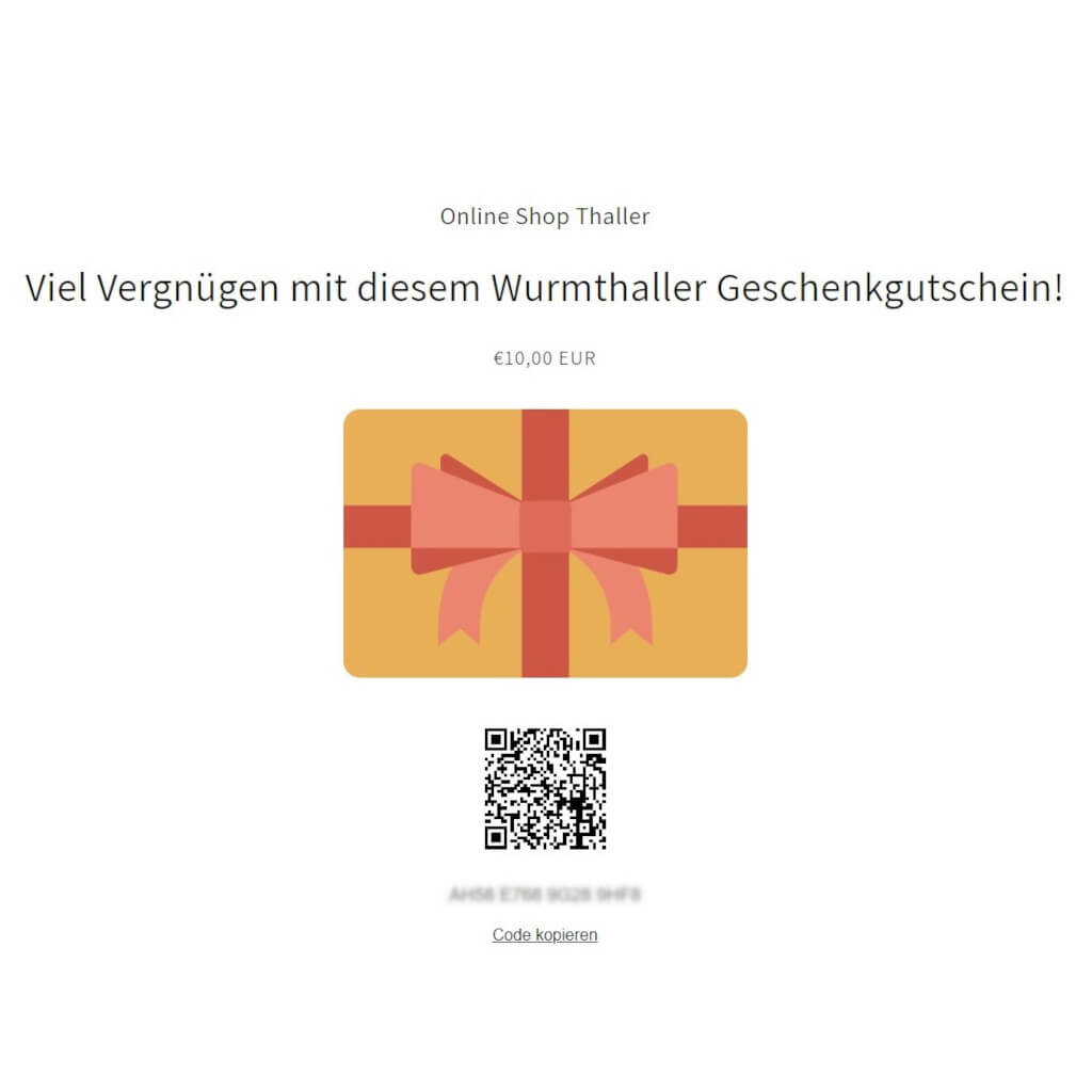 Geschenkgutschein in Wunschhöhe